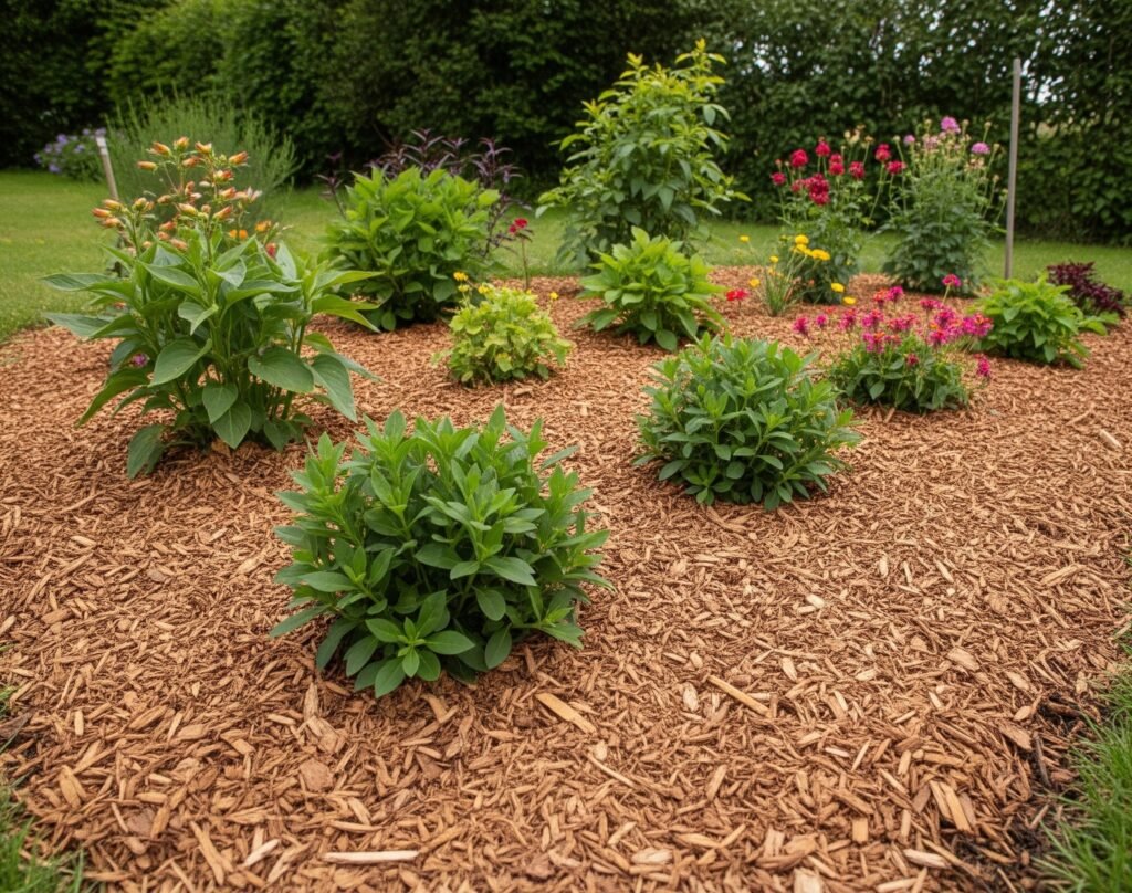 A thick layer of organic mulch prevents lawn weed germination - Space Ideas World Types of Lawn Weeds