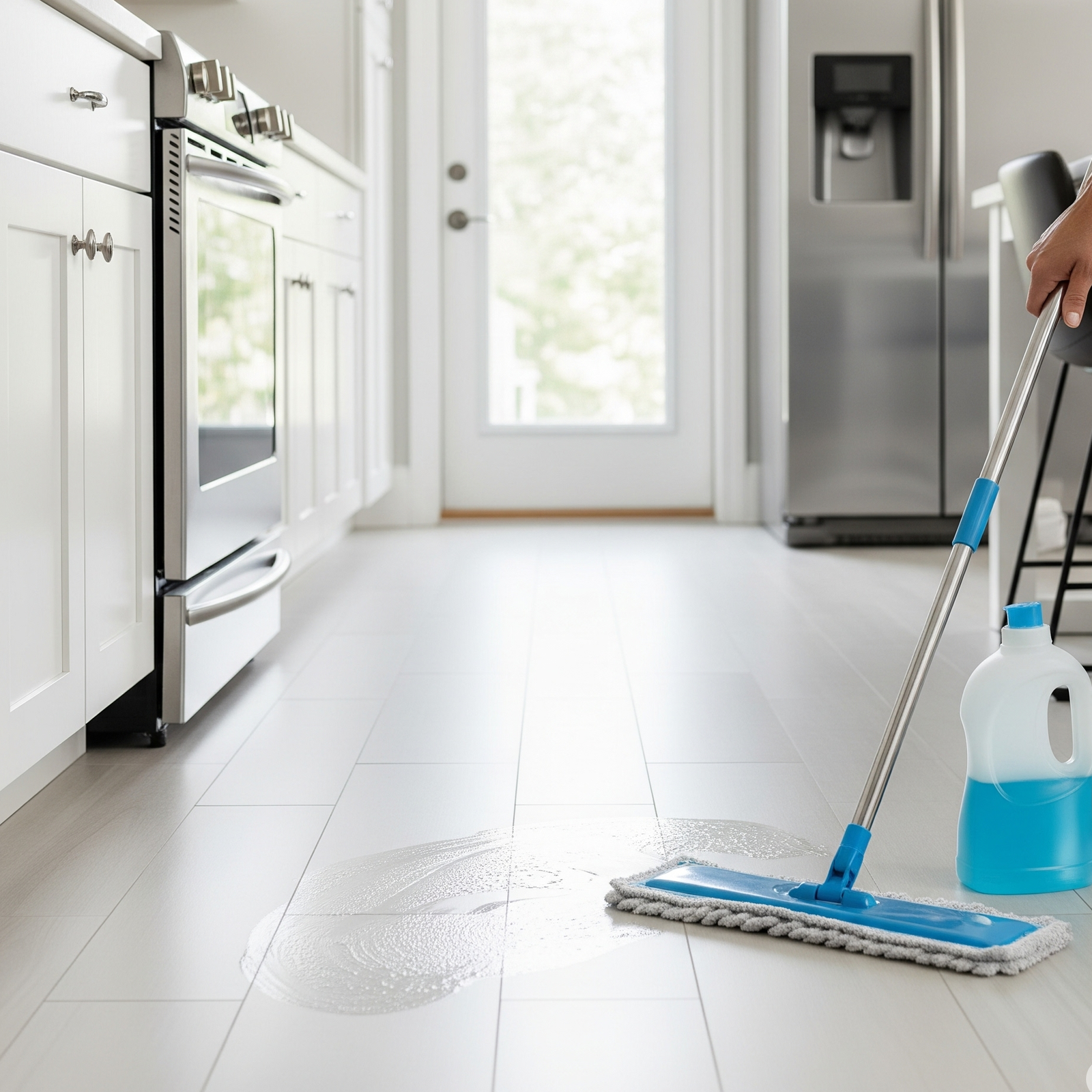 cleaning tile floors