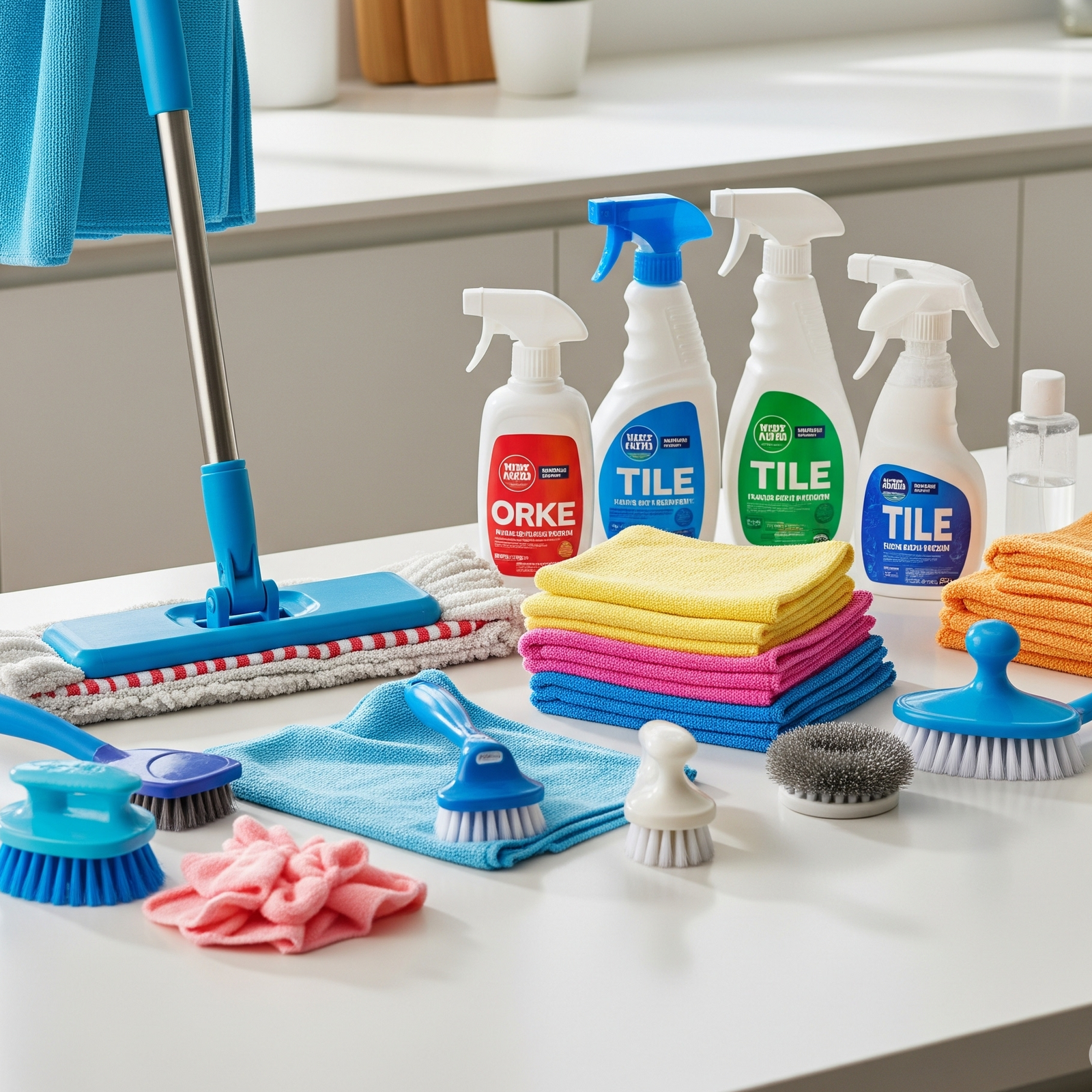 cleaning tile floors