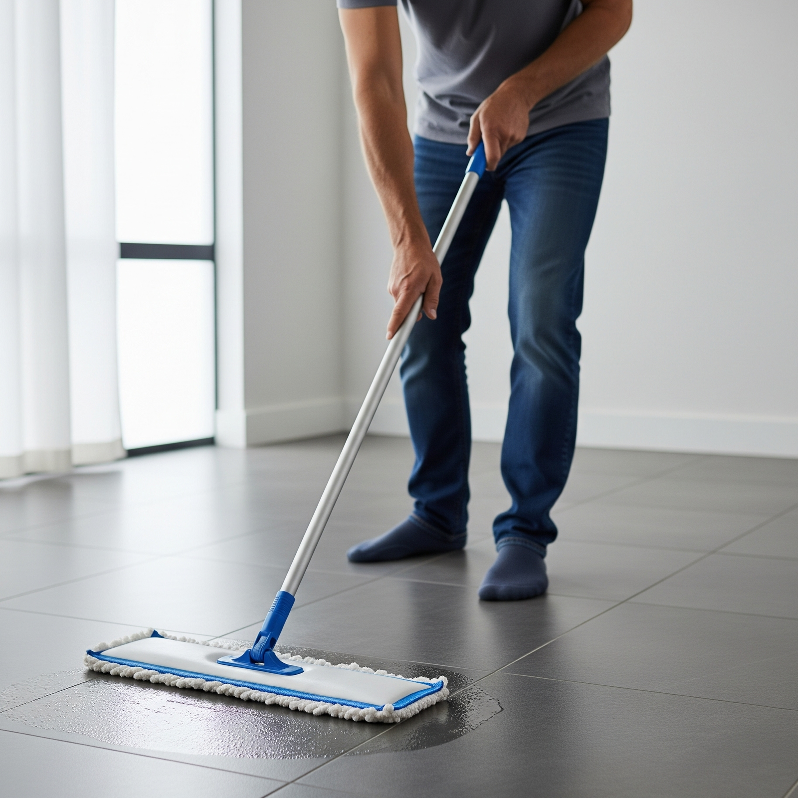 cleaning tile floors