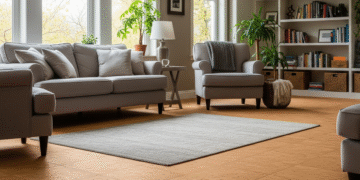 Cozy living room with cork tile flooring - Space Ideas World cleaning tile floors