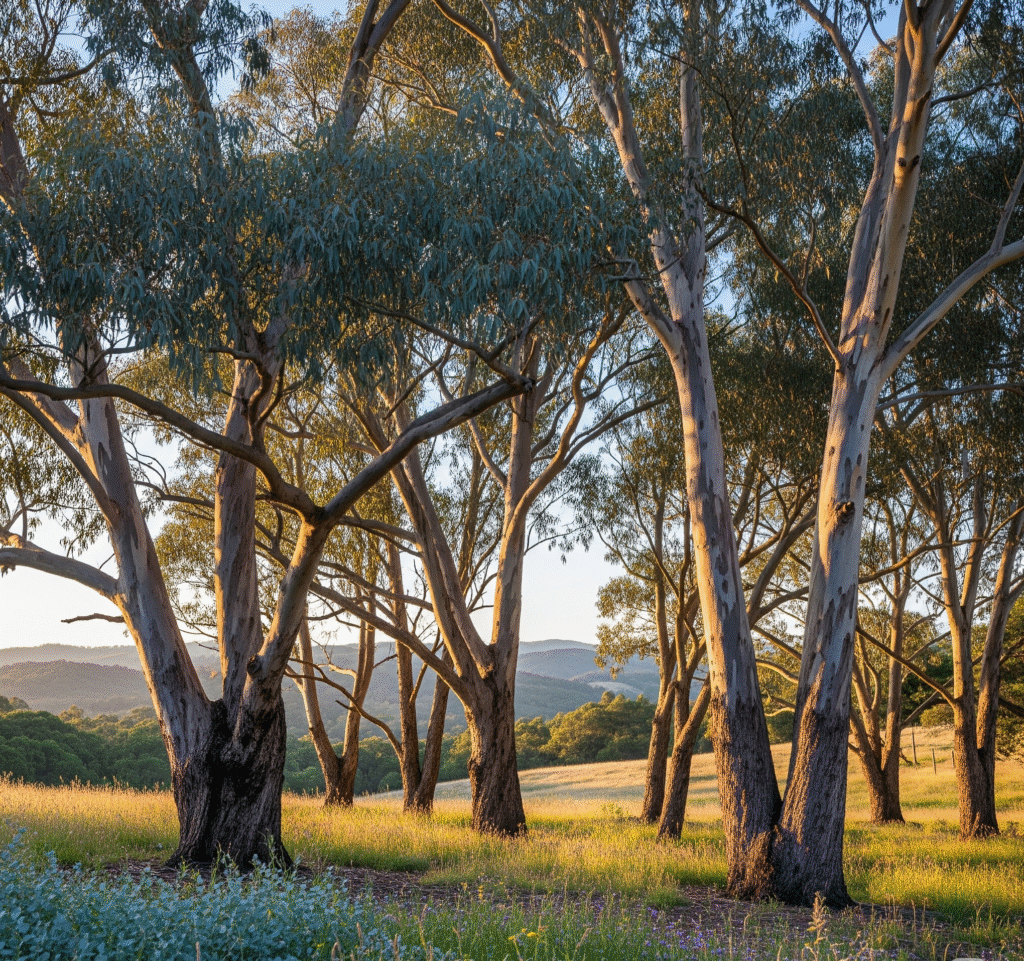 Majestic Eucalyptus Grove in Western Landscape - Space Ideas World fast growing trees