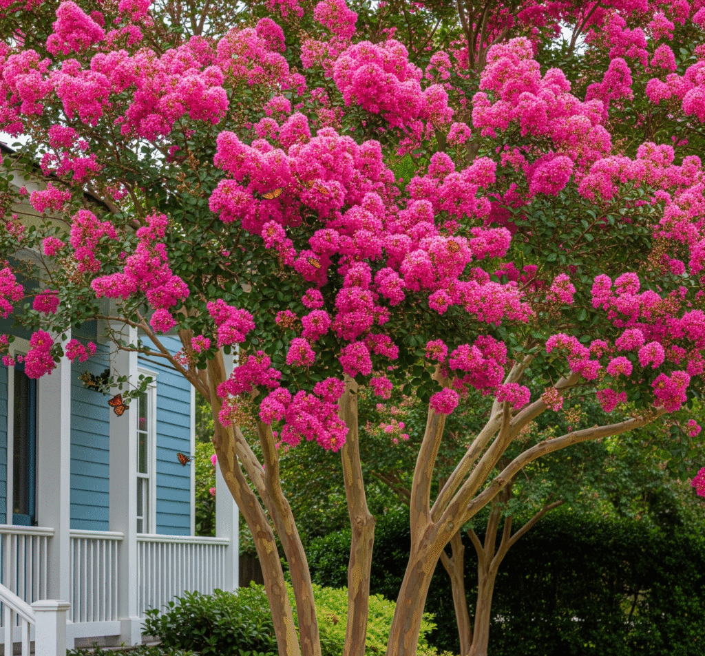 Crape Myrtle Summer Spectacular A vibrant photograph - Space Ideas World fast growing trees