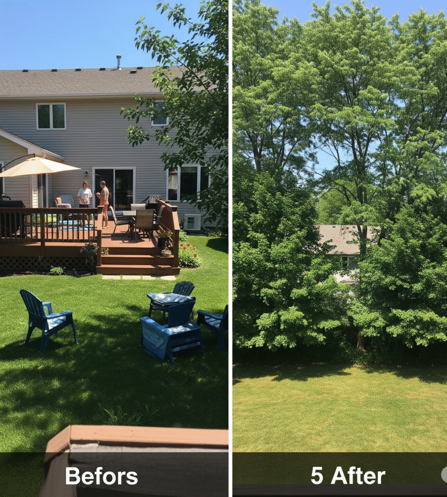 Before and After Privacy Transformation A dramatic split-screen comparison - Space Ideas World fast growing trees