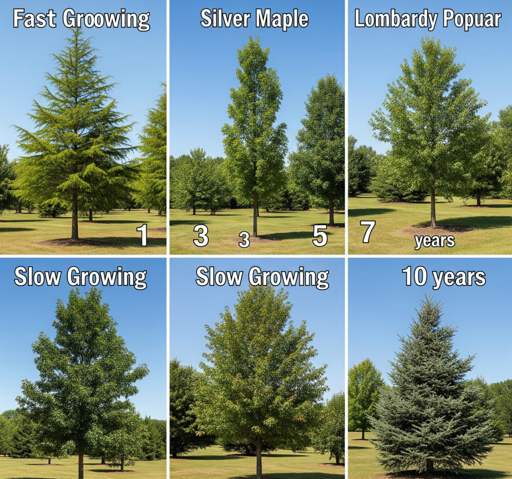 10-Year Growth Progression Comparison - Space Ideas World fast growing trees