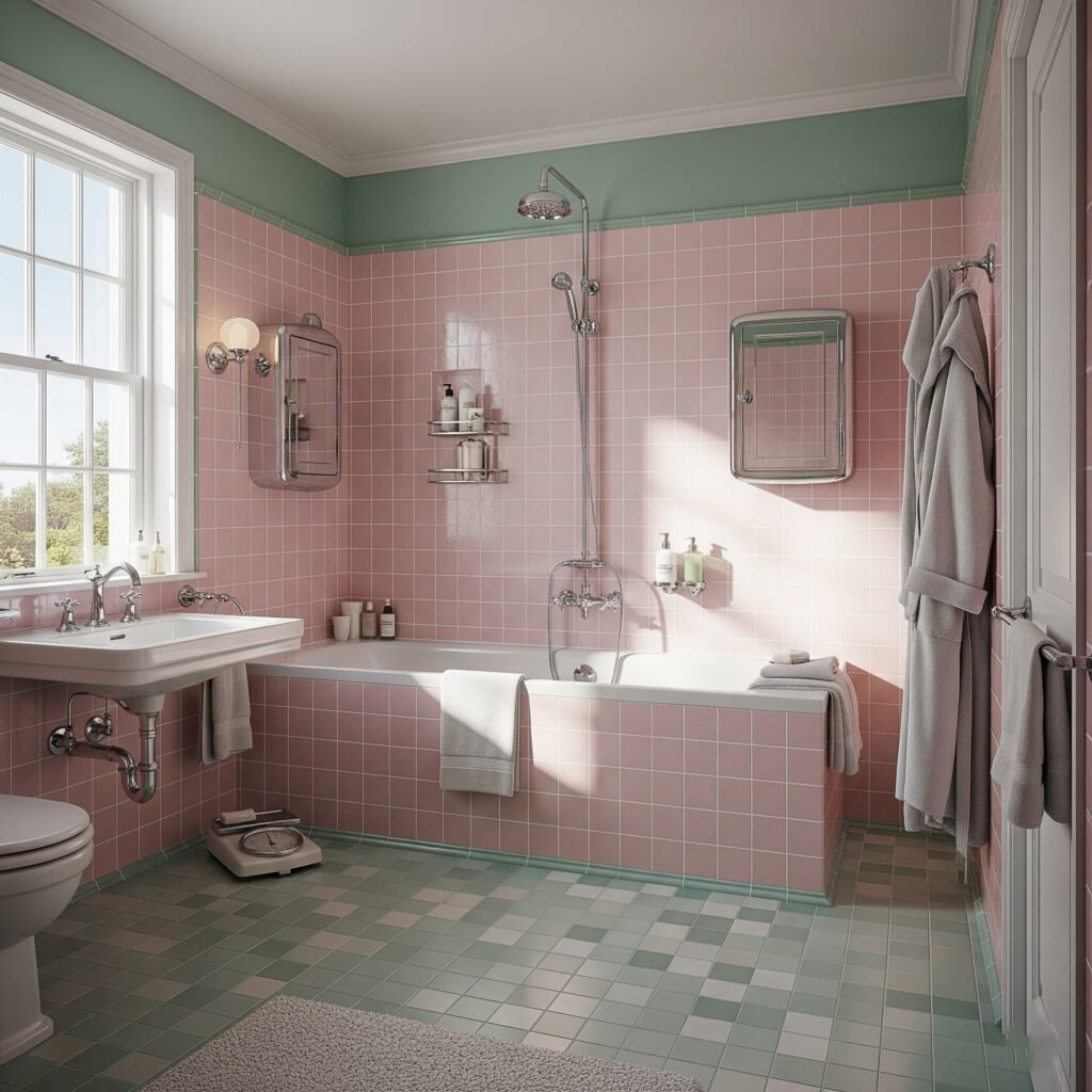 1950s pastel bathroom - Space Ideas World Bathroom Themes Ideas