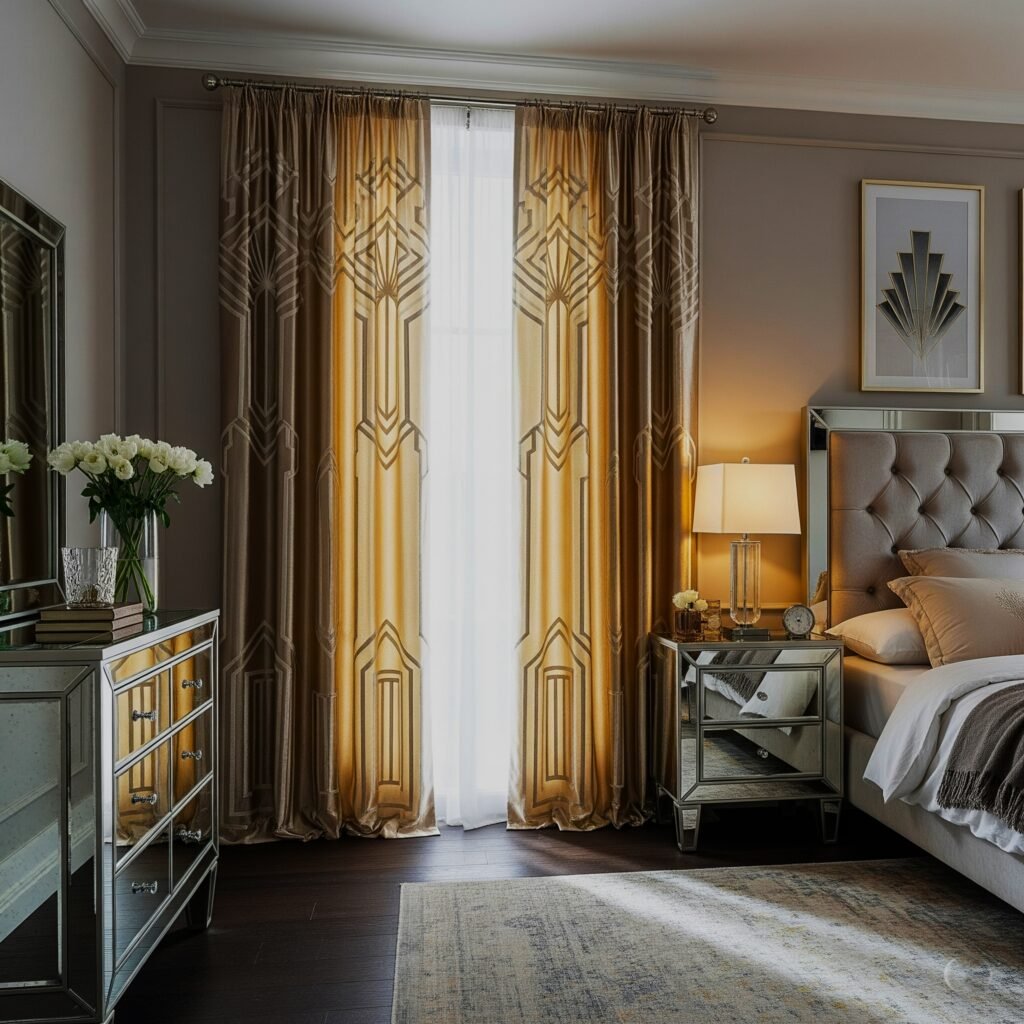 Art Deco Glamour - Space Ideas World Bedroom drapery ideas