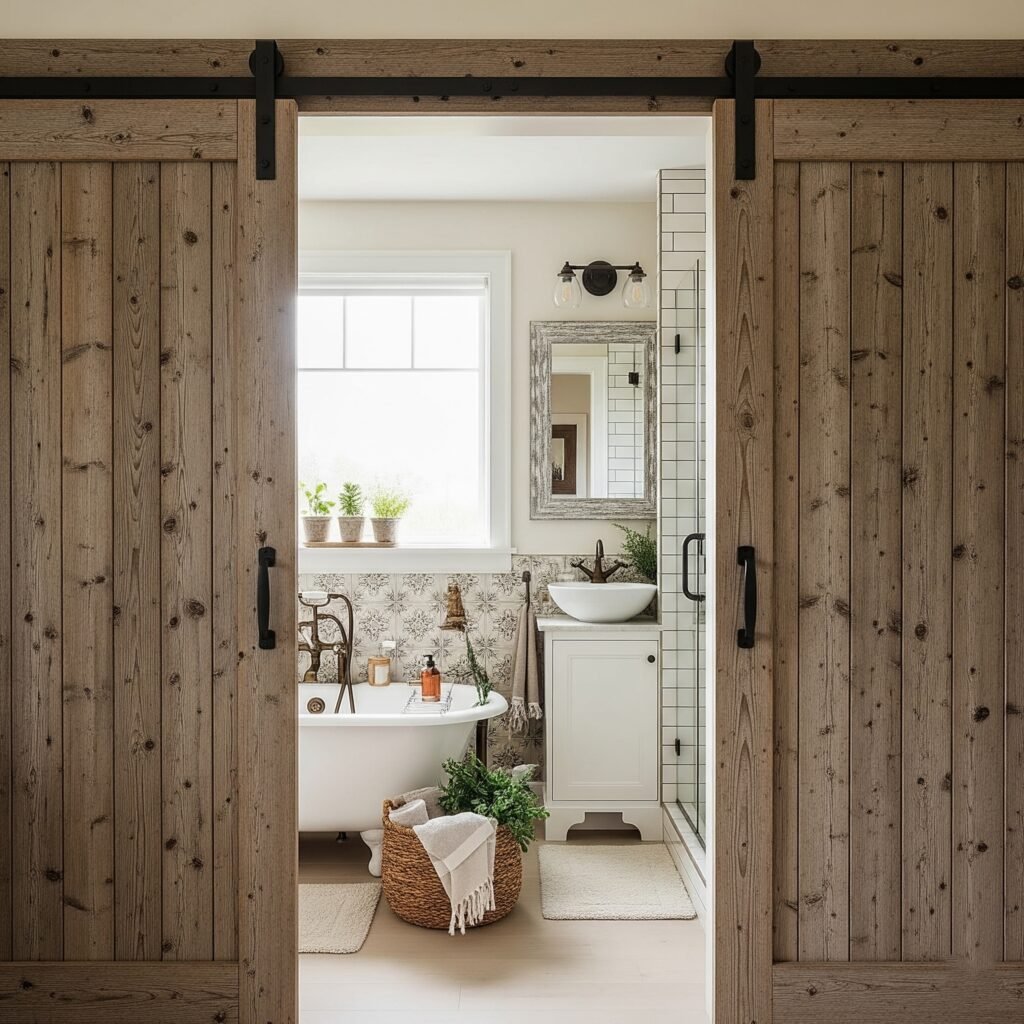 Barn Door Solution - Space Ideas World Bathroom Themes Ideas