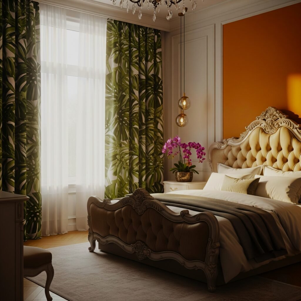 Botanical Print Paradise - Space Ideas World Bedroom Drapery ideas