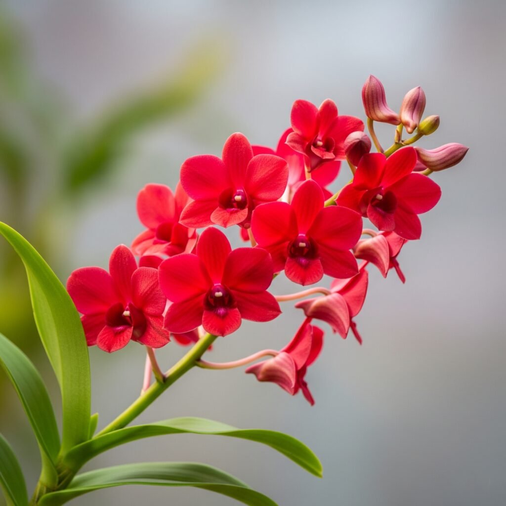 Bright Red Orchids - Space Ideas World colours of orchids