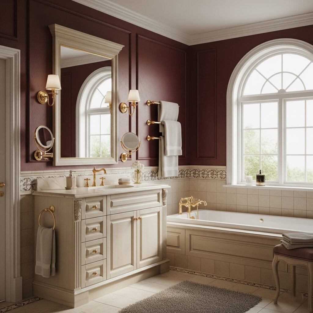 Burgundy Wine Theme - Space Ideas World Bathroom Themes Ideas