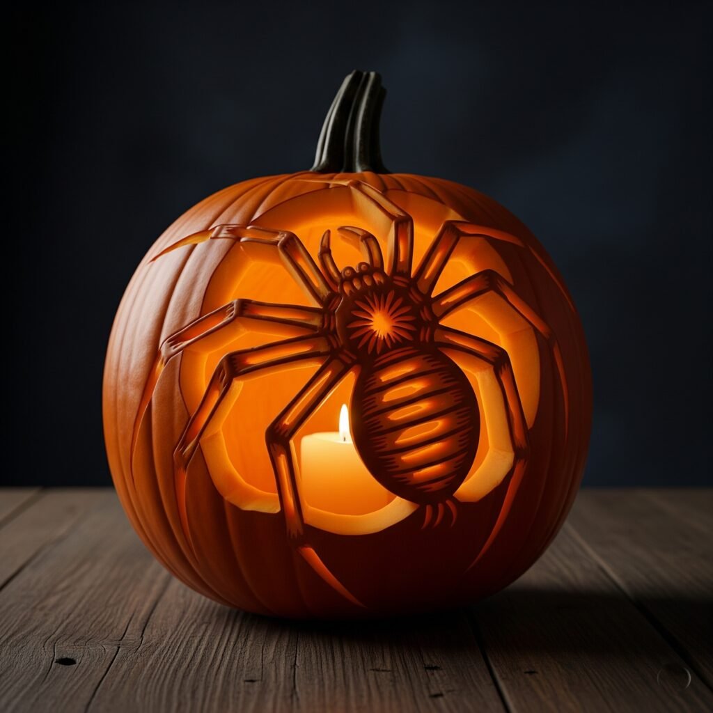 Creepy Spider Designs - Space Ideas World Carving Halloween Pumpkin Ideas