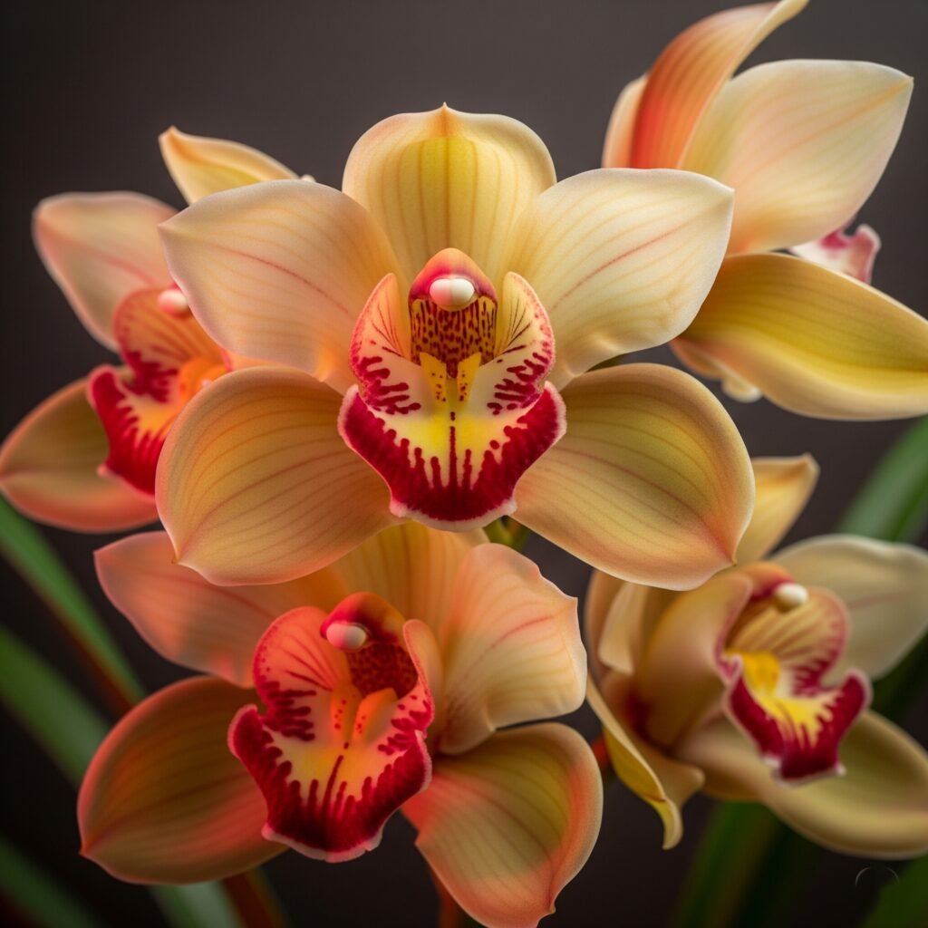 Cymbidium Foxfire Amber Dural - Space Ideas World colours of orchids