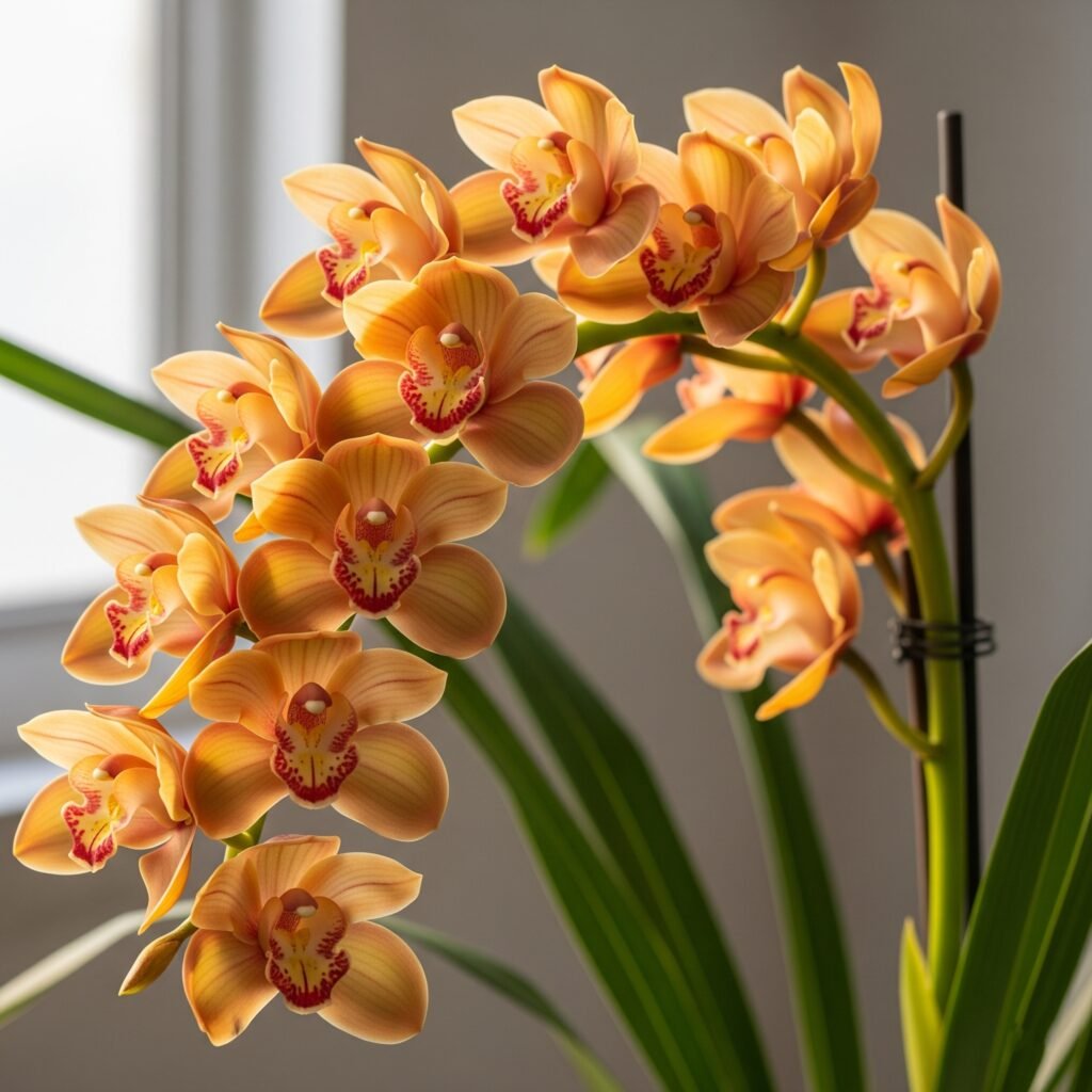 Cymbidium Sunset Glow - Space Ideas World colours of orchids