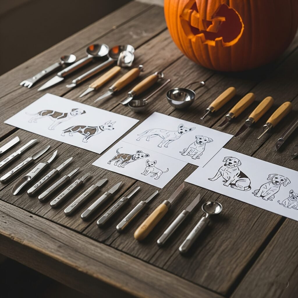 Dog Carving Pumpkins