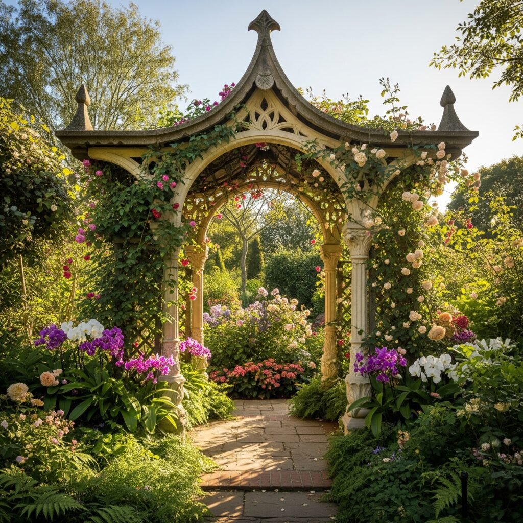 Garden with arbour