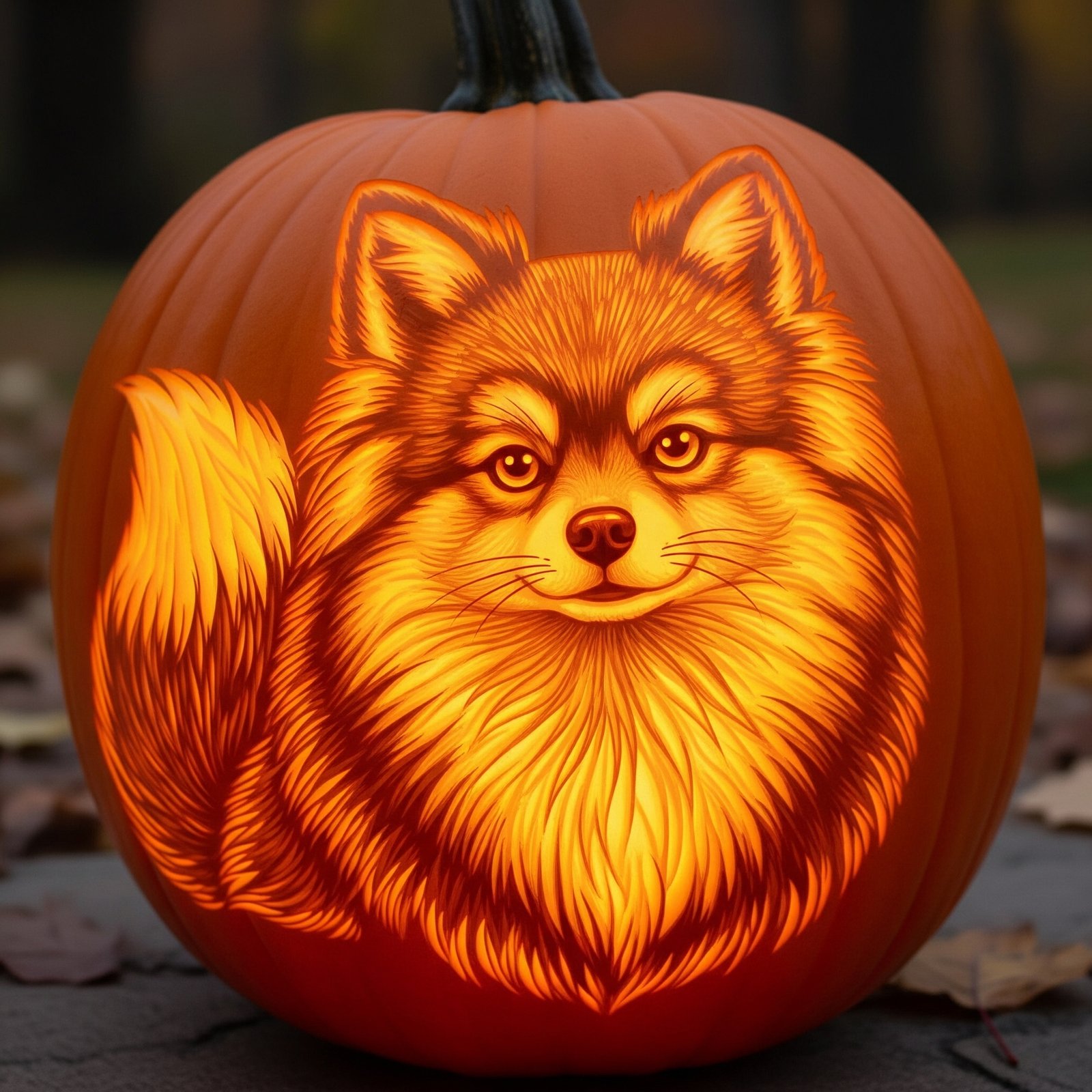 Dog Carving Pumpkin