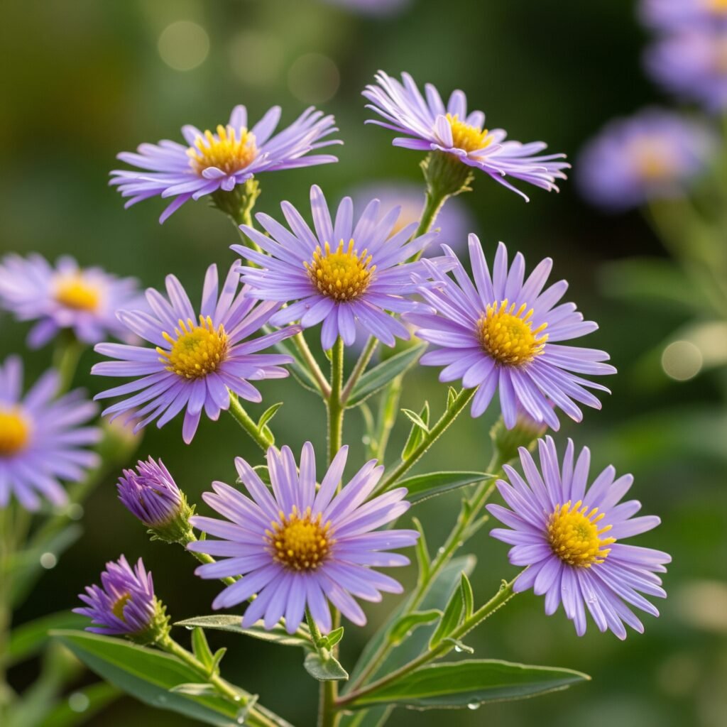 Purple asters in bloom - Space Ideas World Horoscope Flower