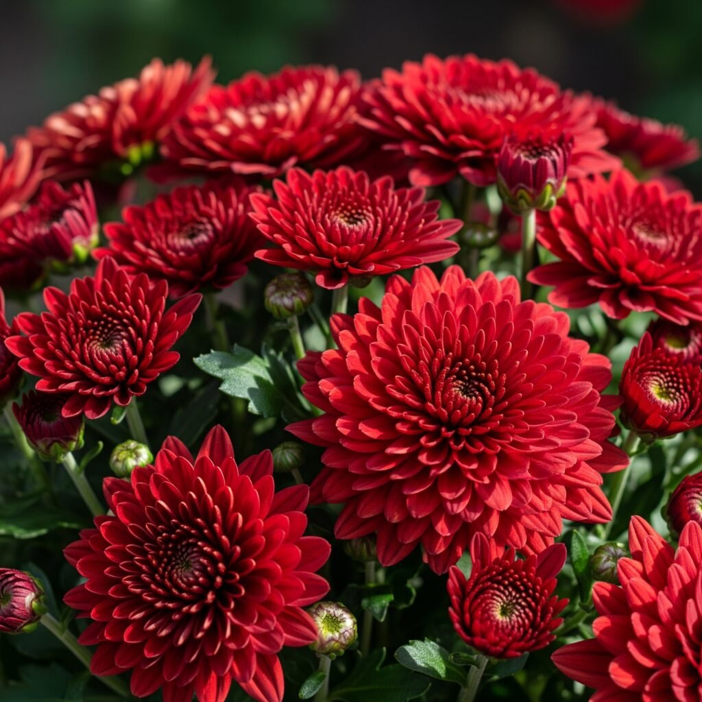 Deep red chrysanthemums - Space Ideas World Horoscope Flower