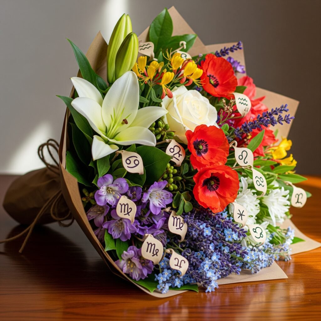 Zodiac Gift Flower Bouquet - Space Ideas World Horoscope Flower