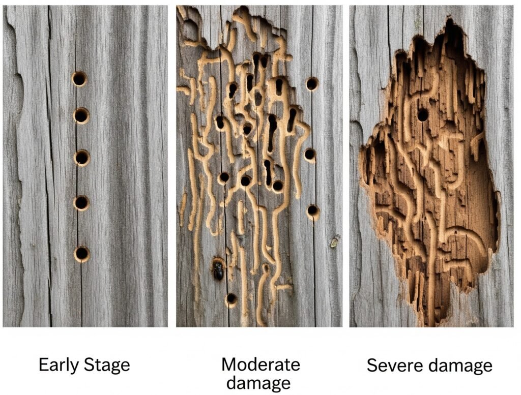 Damage caused by carpenter bees - Space Ideas World Carpenter bees