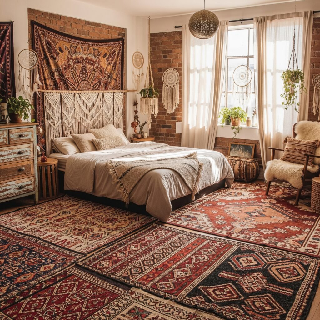 A full boho bedroom design - Space Ideas World Boho Style Bedroom Ideas