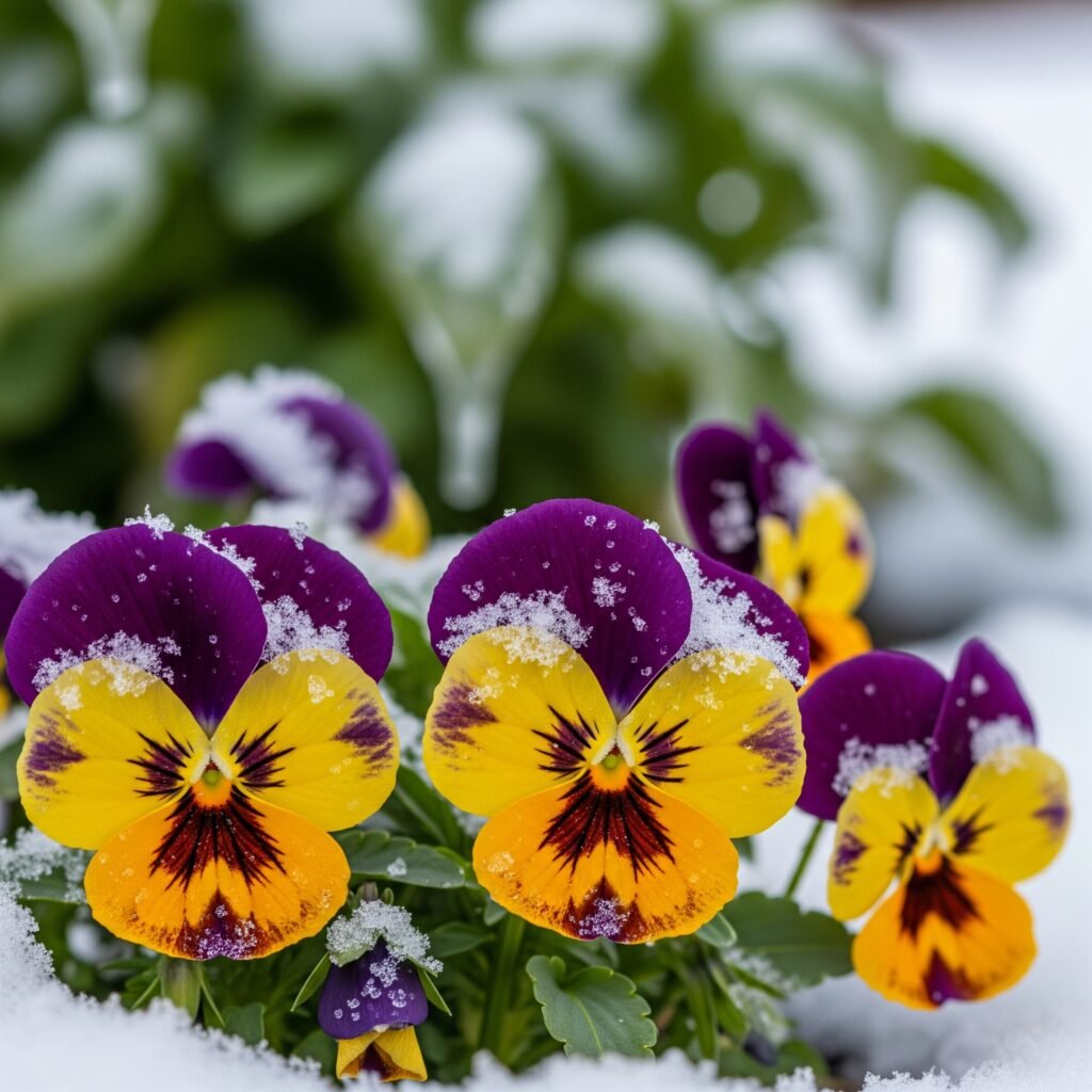 Colorful pansies in winter - Space Ideas World Horoscope Flower