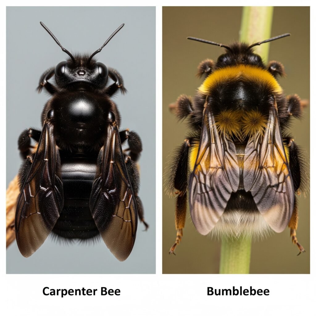 carpenter bee vs. bumblebee - Space Ideas World Carpenter bees