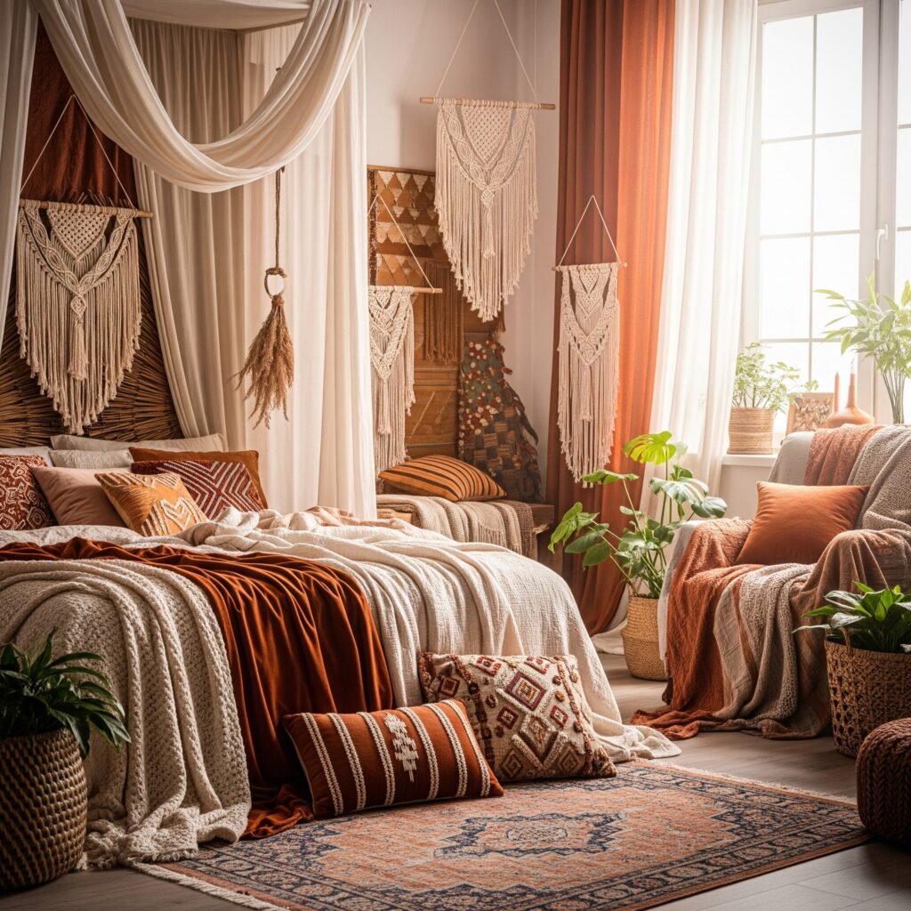 An inspiringly beautiful bohemian style bedroom - Space Ideas World Boho Style Bedroom Ideas