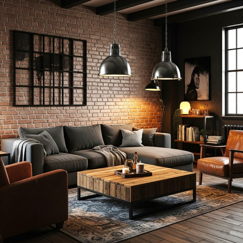 Industrial Chic Elements - Space Ideas World Grey Couch Living Room Ideas