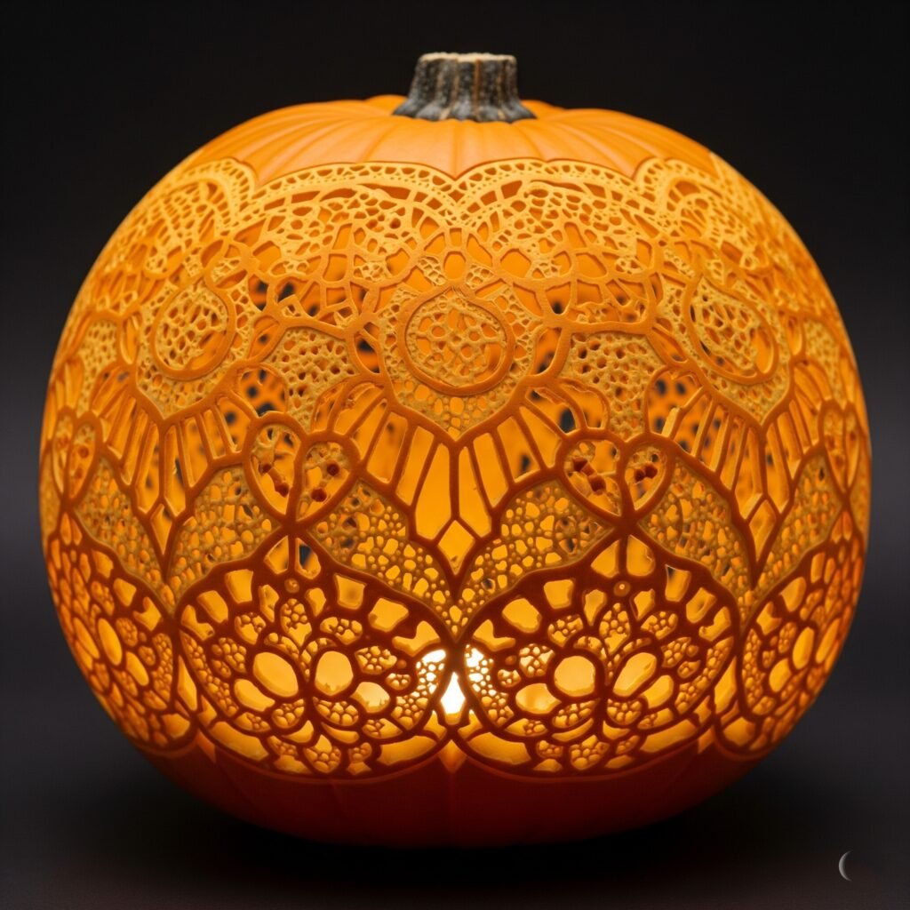 Lace Pattern Design - Space Ideas World Carving Halloween Pumpkin Ideas