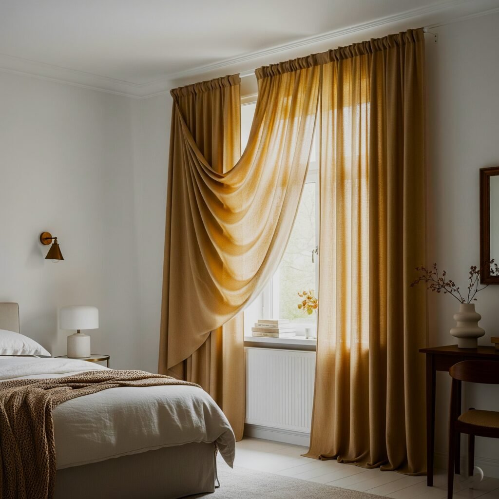 Linen Relaxed Elegance - Space Ideas World Bedroom Drapery ideas
