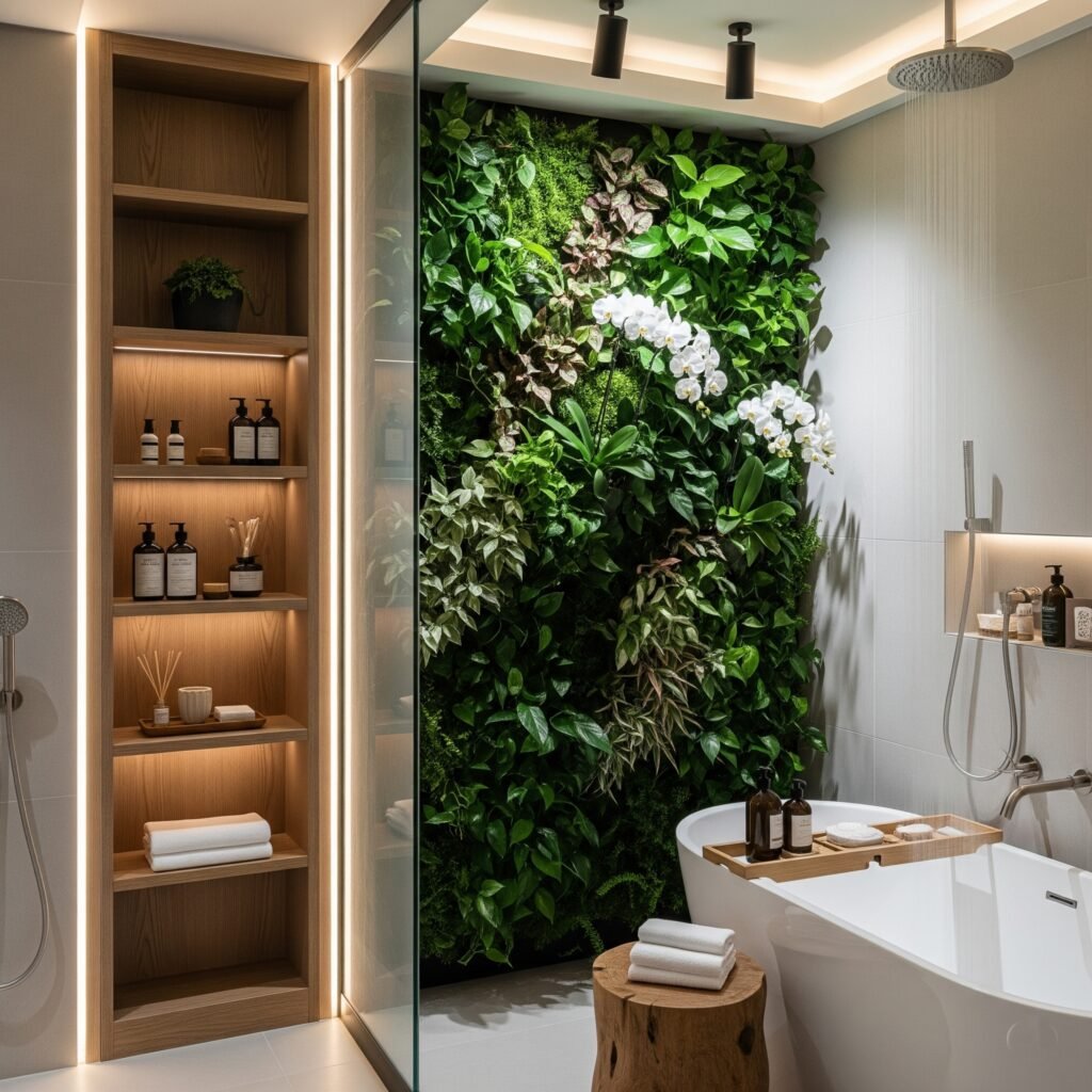 Living Plant Wall Display - Space Ideas World Bathroom Themes Ideas