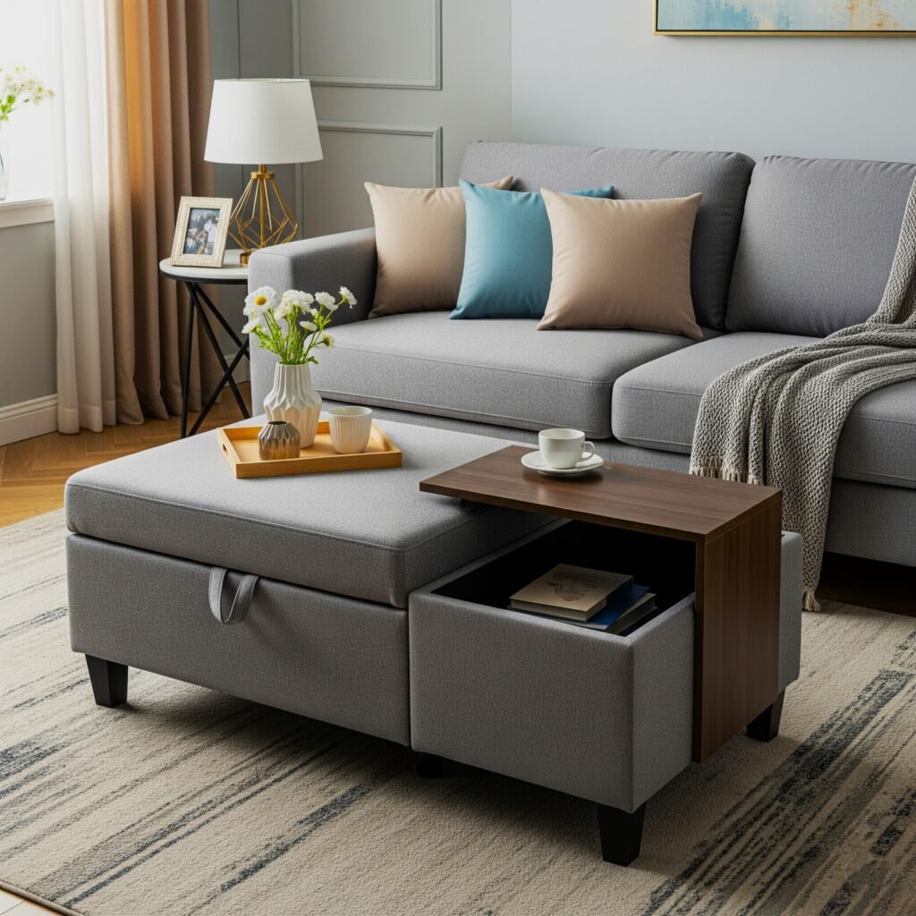 Multi-Functional Furnitures - Space Ideas World Grey Couch Living Room Ideas