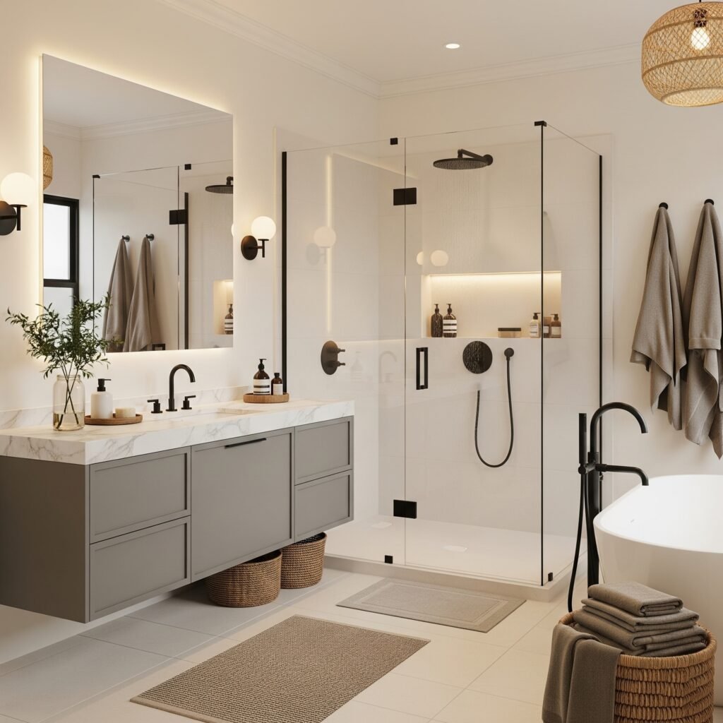 Neutral Colour way Harmony - Space Ideas World Bathroom Themes Ideas