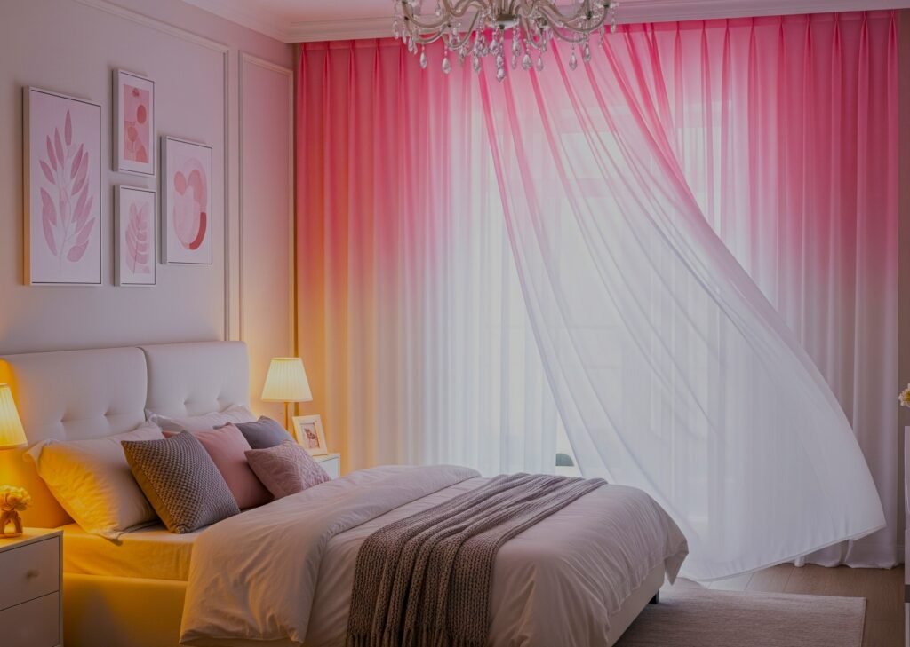 Ombre Sheer Gradient - Space Ideas World Bedroom Drapery ideas