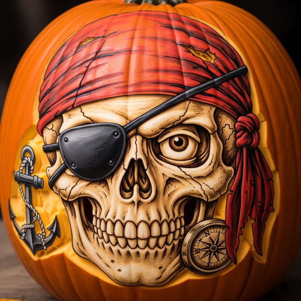 Pirate Skull - Space Ideas World Carving Halloween Pumpkin Ideas
