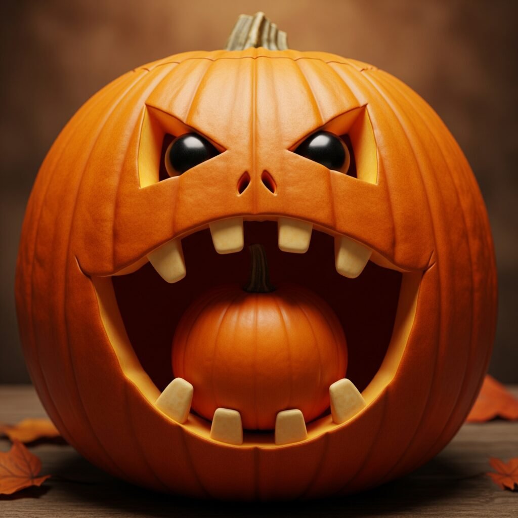 Pumpkin Eating Pumpkin - Space Ideas World Carving Halloween Pumpkin Ideas