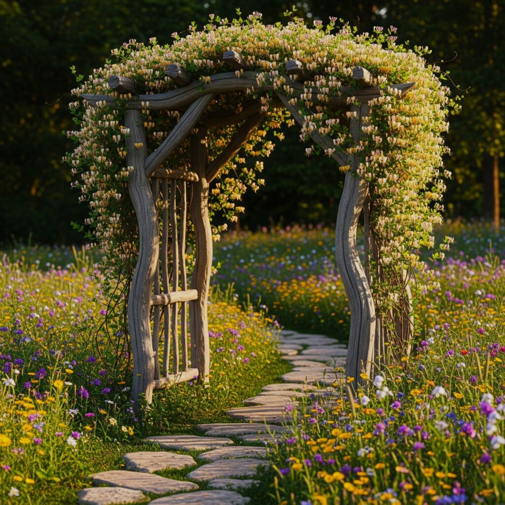 Garden with arbour