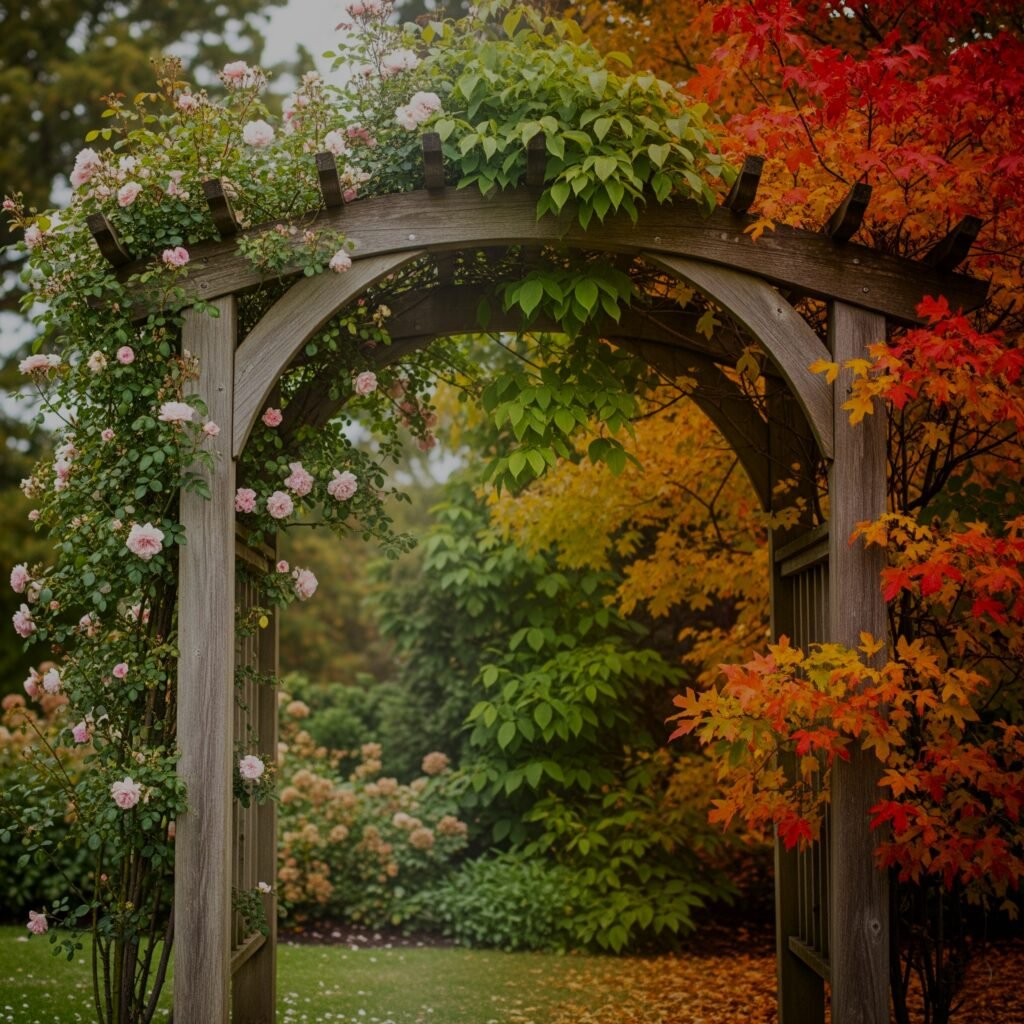 Garden with arbour