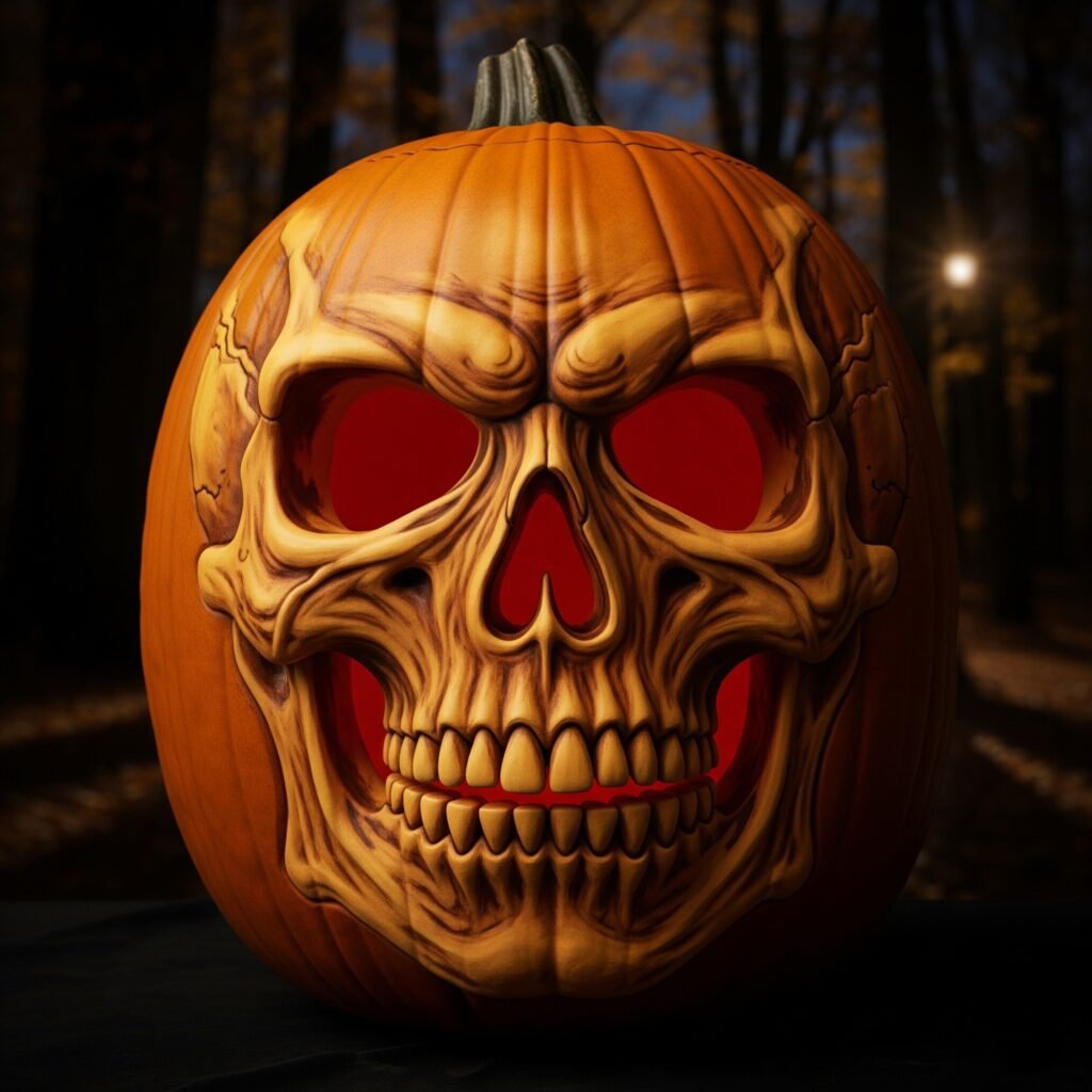 Skull Face Design - Space Ideas World Jack O Lantern Carvings Ideas