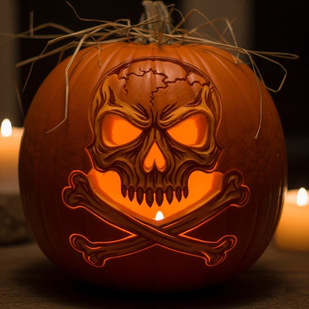 Skull and Crossboness - Space Ideas World Carving Halloween Pumpkin Ideas