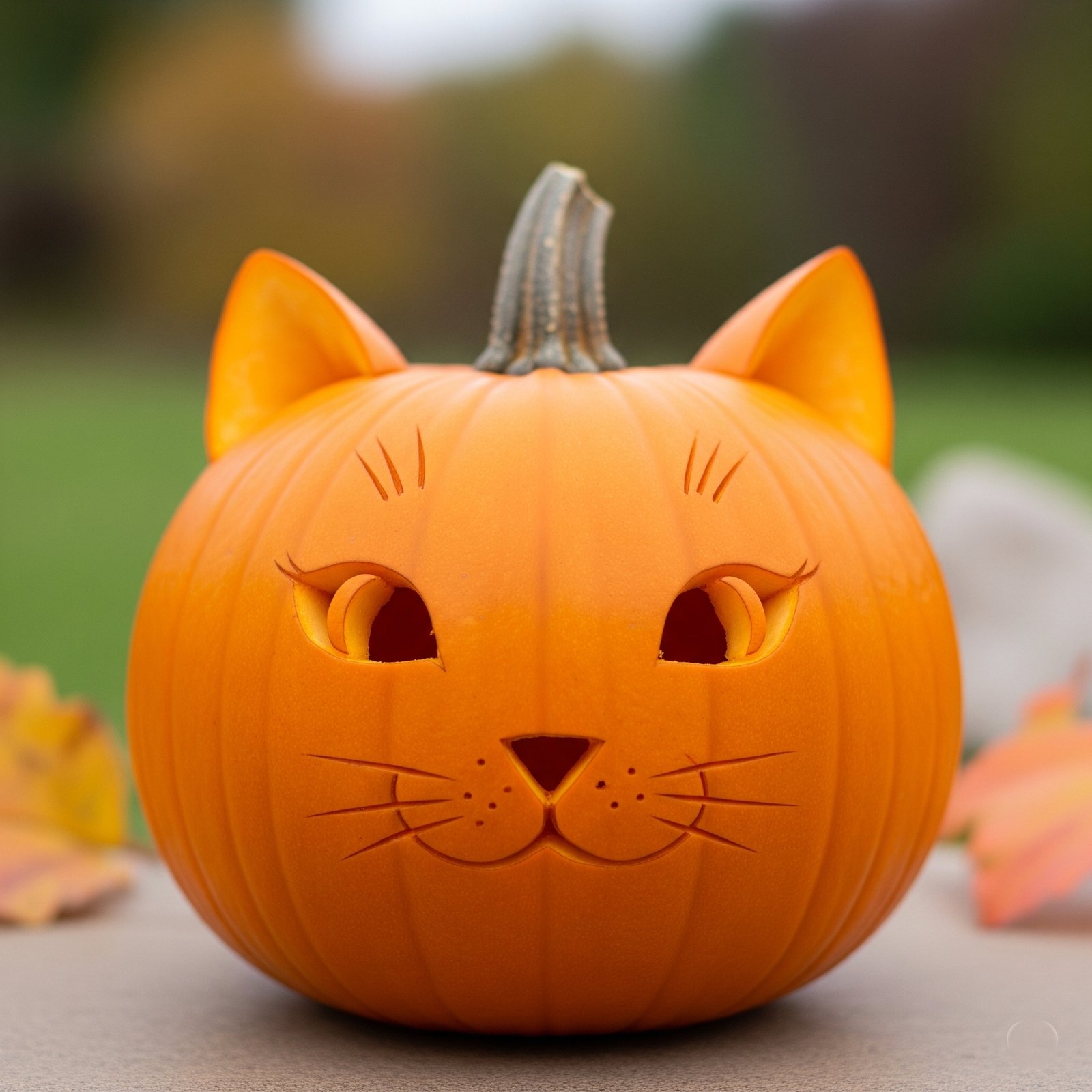 Smiling Cat Faces - Space Ideas World Carving Halloween Pumpkin Ideas