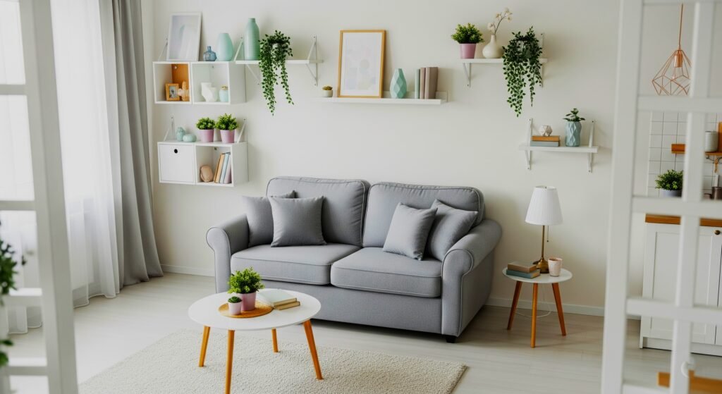 Space-Maximizing Layouts - Space Ideas World Grey Couch Living Room Ideas