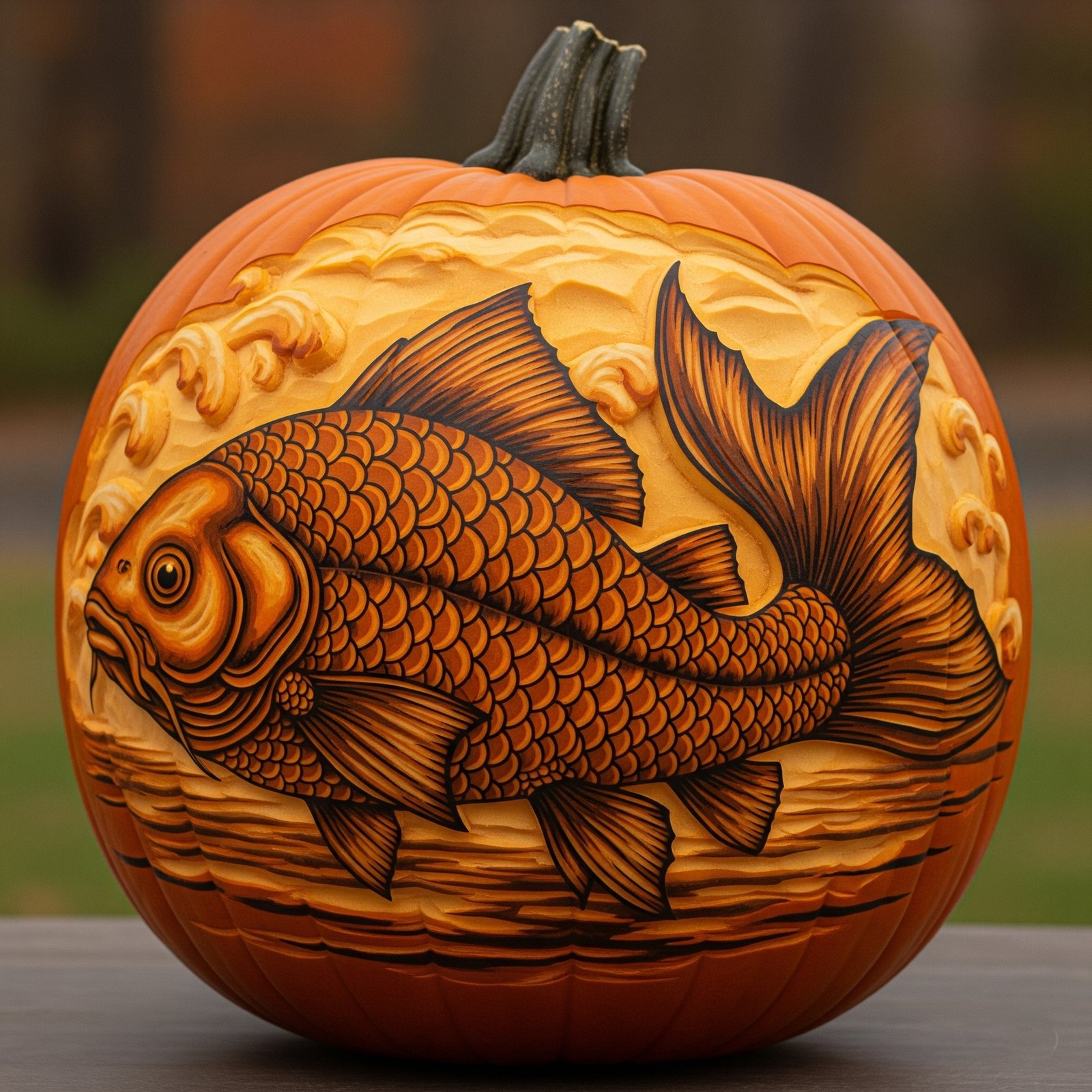 Swimming Fishs - Space Ideas World Carving Halloween Pumpkin Ideas