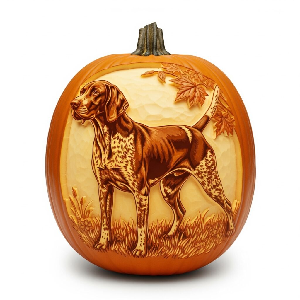 dog carving pumpkin