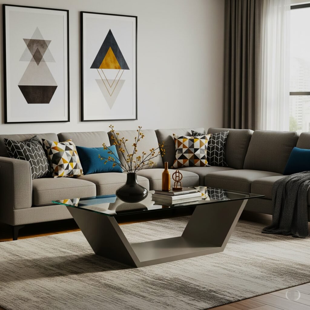 The Geometry Game - Space Ideas World lounge ideas with grey sofa