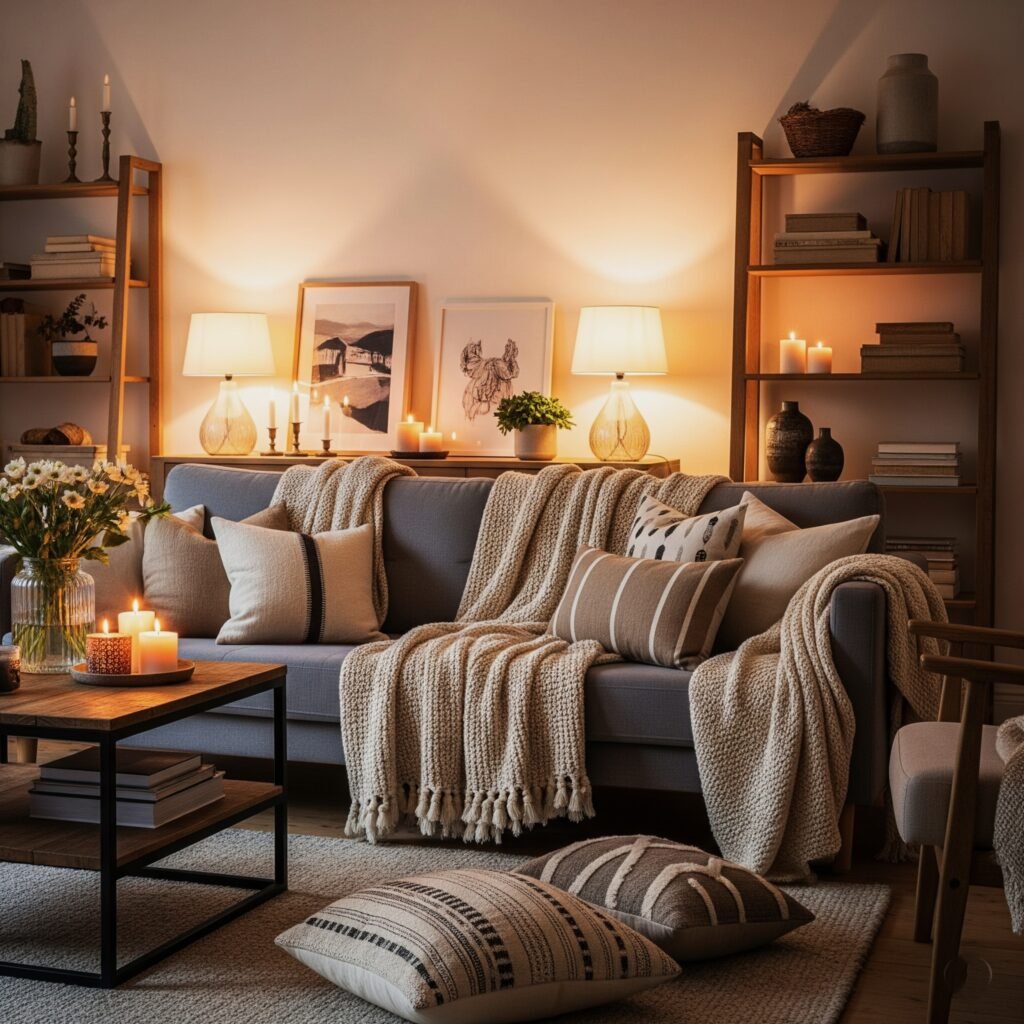 The Hygge Happiness Formula - Space Ideas World lounge ideas with grey sofa