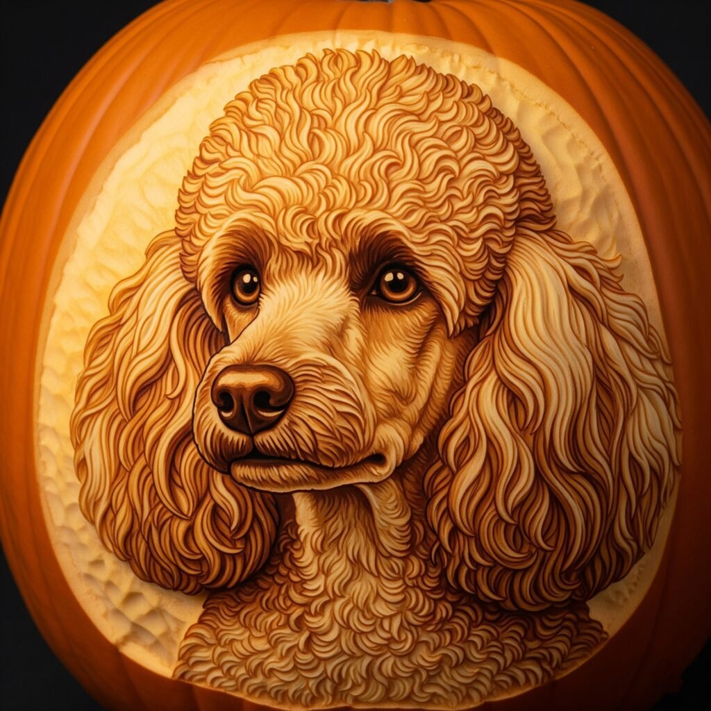 dog carving pumpkin