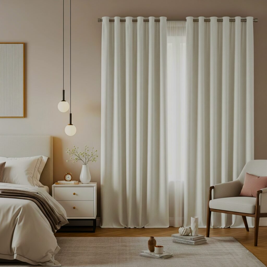 Thermally Insulated Blackout Drapes - Space Ideas World Bedroom Drapery Ideas